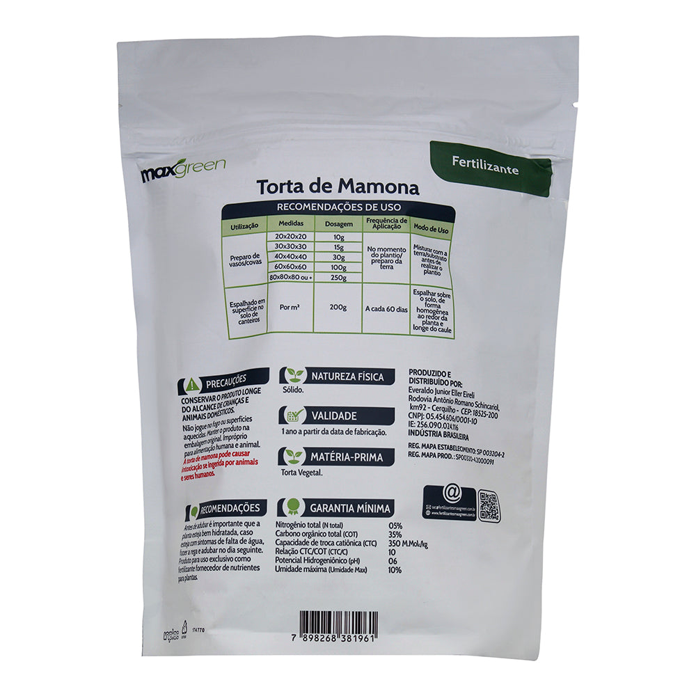 Fertilizante Forth Maxgreen Torta de Mamona para Jardim 1 kg
