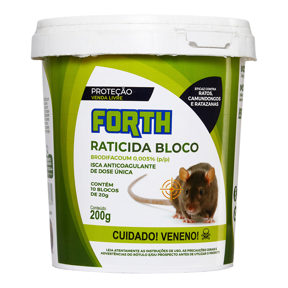 Raticida Forth Balde com bloco 200g
