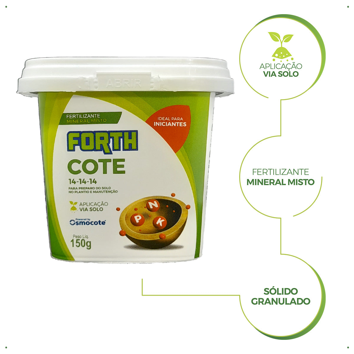 Fertilizante Cote 150g Forth Jardim Osmocote Adubo 14.14.14