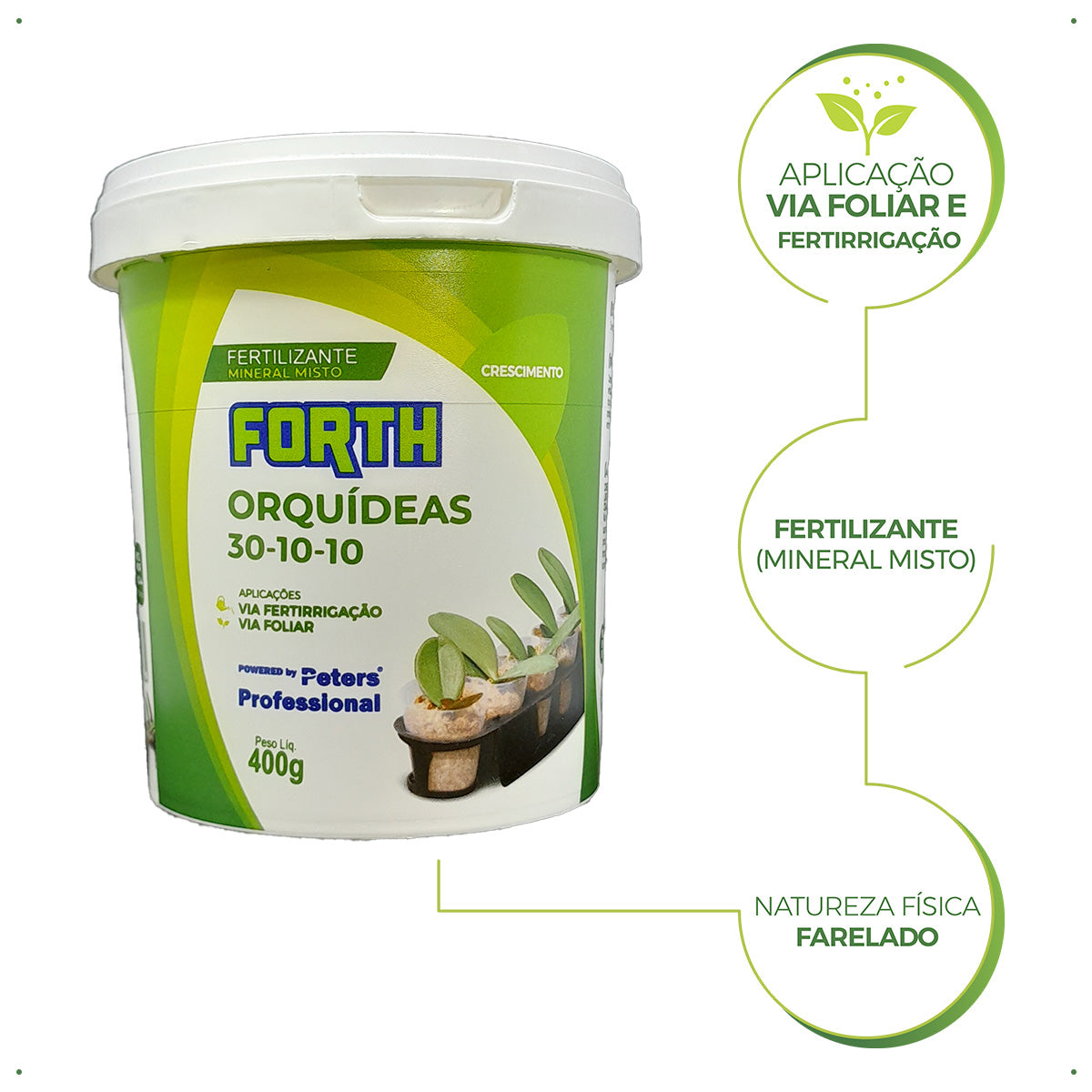Fertilizante Forth Orquídeas Crescimento 30-10-10 400g