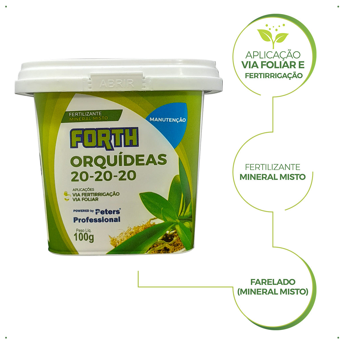 Fertilizante Forth Manutenção para Orquídeas 20-20-20 100g