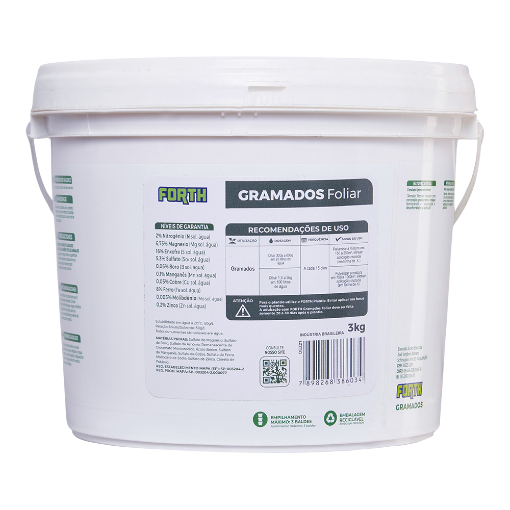 Adubo Fertilizante Forth Gramados Foliar 3kg