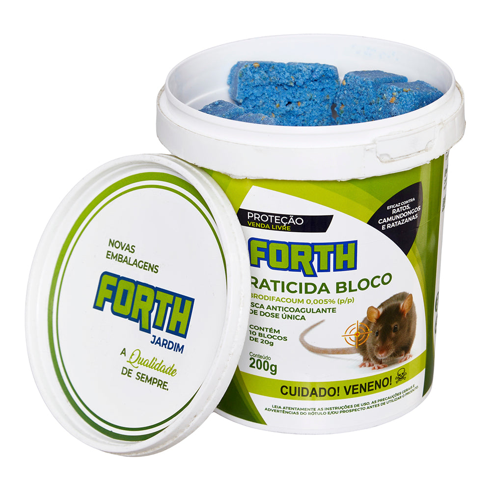 Raticida Forth Balde com bloco 200g